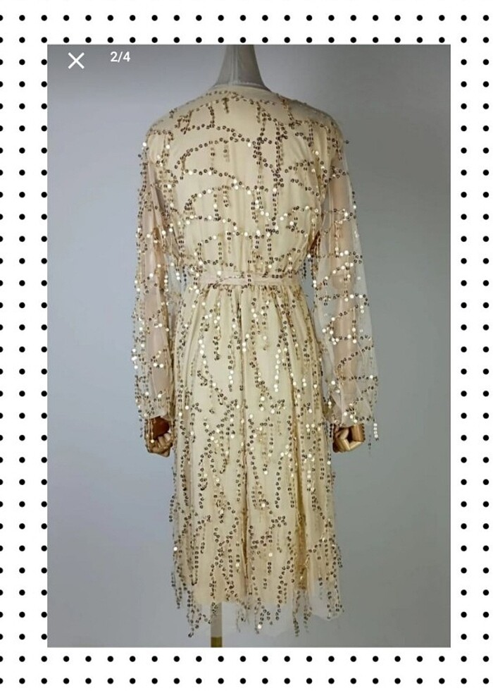 Payet Detay Saçaklı Abiye - Görsel 3