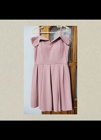 Madonna Yaka Pileli Kısa Abiye Elbise - Görsel 6