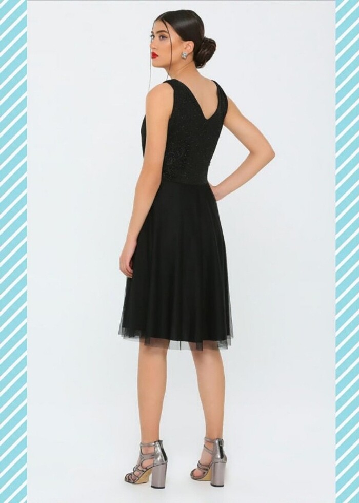 Siyah Abiye Elbise  - Görsel 3