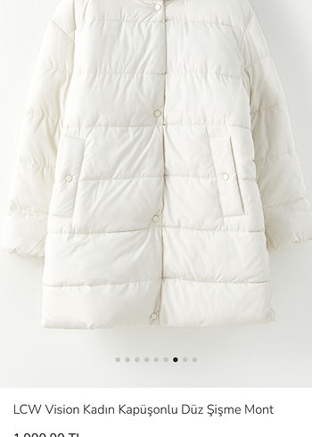 Beyaz Kadın Kışlık Mont - Görsel 6