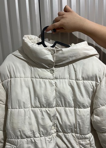 Beyaz Kadın Kışlık Mont - Görsel 2