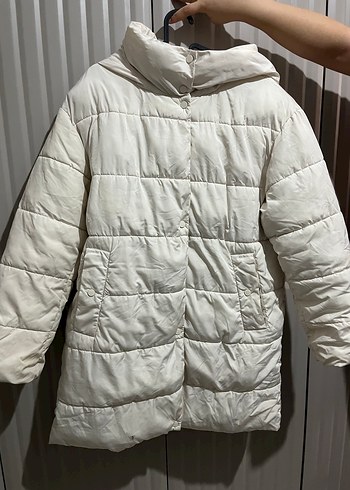 Beyaz Kadın Kışlık Mont - Görsel 3