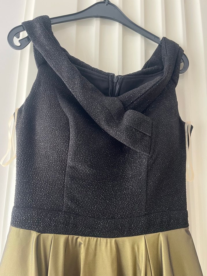 Drapeli Straplez Uzun Kadın Abiye Elbise - Görsel 3