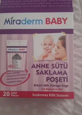 Beden Miraderm Baby Anne Sütü Saklama Poşeti 20'li