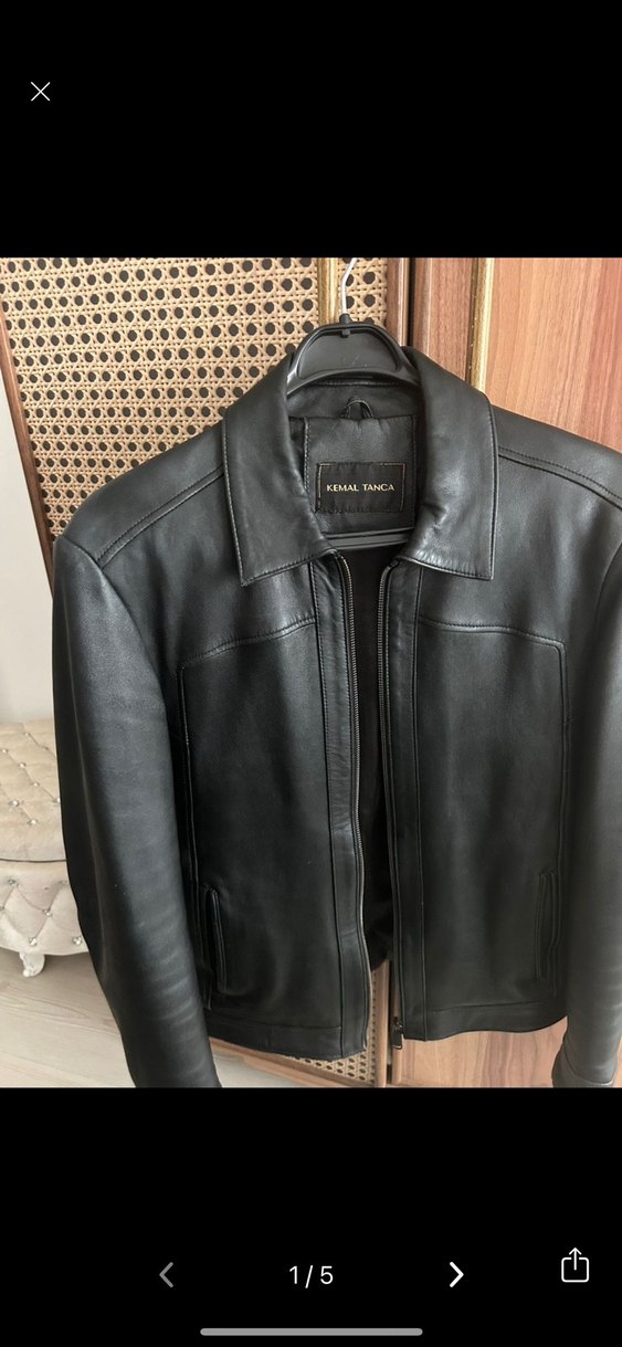 Siyah erkek deri mont - Görsel 5