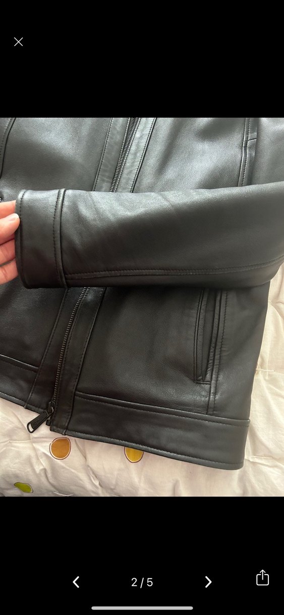 Siyah erkek deri mont - Görsel 4