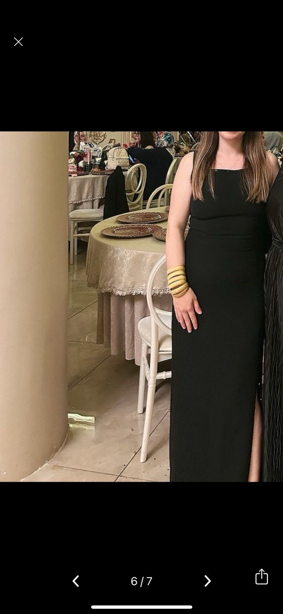 Siyah Uzun Kadın Elbise - Görsel 2