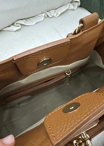  Beden turuncu Renk Deri Kilit Detaylı Modern Klasik Kadın Çanta