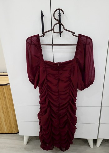 Trendyol & Milla Bordo Drapeli Kadın Elbise