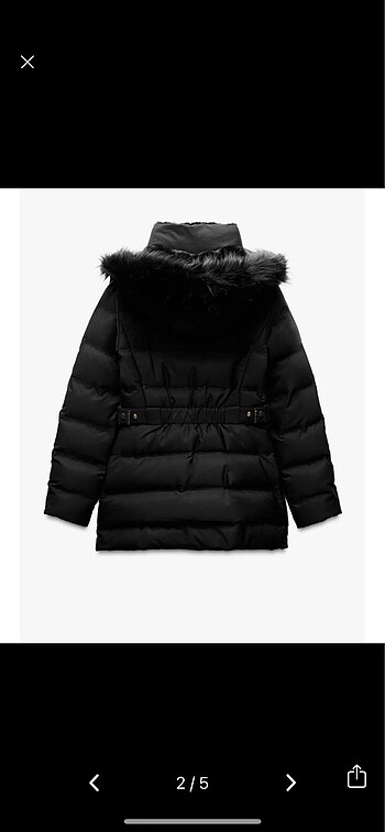 Zara Zara Kapüşonlu Yarı uzun Şişme Mont