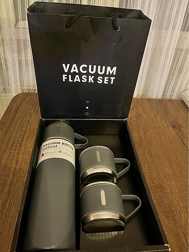  Beden gri Renk VACUUM FLASK Termos Seti