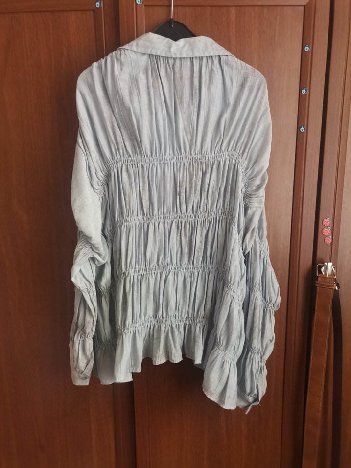 Gri Pileli Uzun Kollu Gömlek - Görsel 2