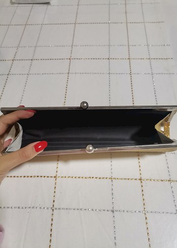 Altın Parlak Kadın Portföy Çanta - Görsel 2