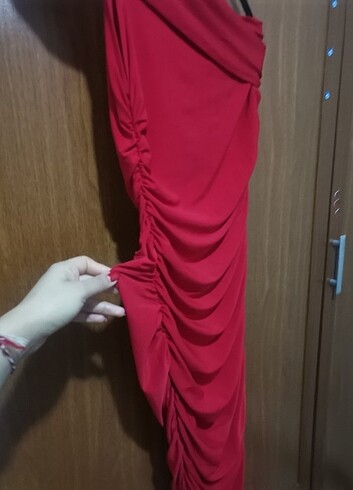 m Beden Kırmızı abiye elbise