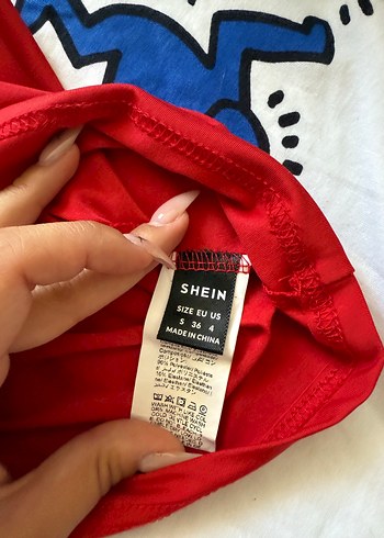 Sheinside Kırmızı straplez crop