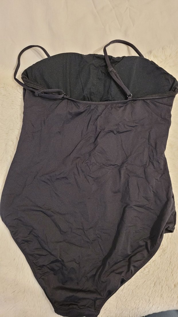 Siyah İnce Askılı Kadın Mayo - Görsel 4