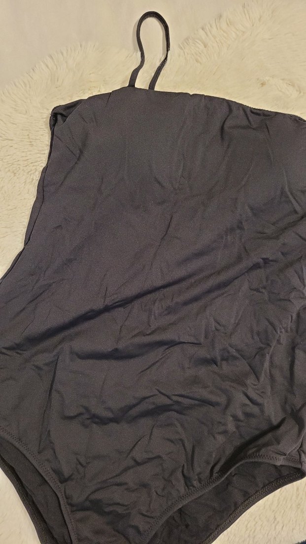 Siyah İnce Askılı Kadın Mayo - Görsel 5