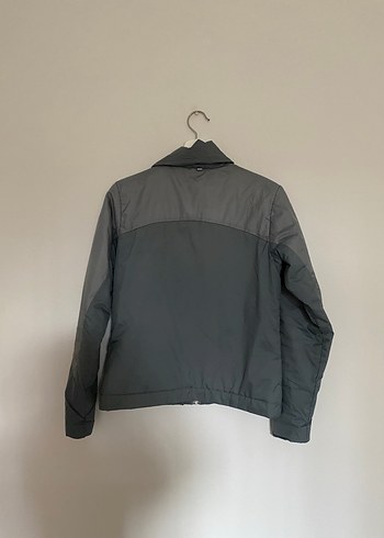 Gri Yüksek Yakalı Fermuarlı Kadın Ceket - Görsel 4