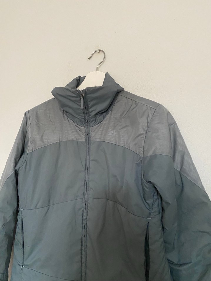 Gri Yüksek Yakalı Fermuarlı Kadın Ceket - Görsel 2