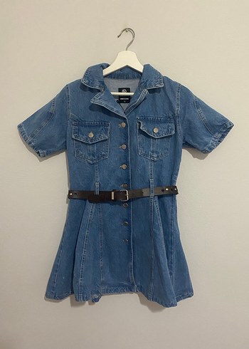Kemerli Denim Elbise - Görsel 2