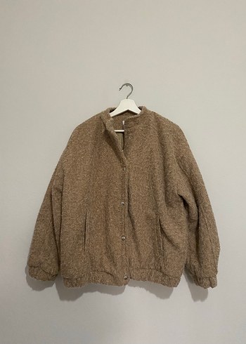 Düğmeli Kahverengi Kadın Yün Ceket - Görsel 2