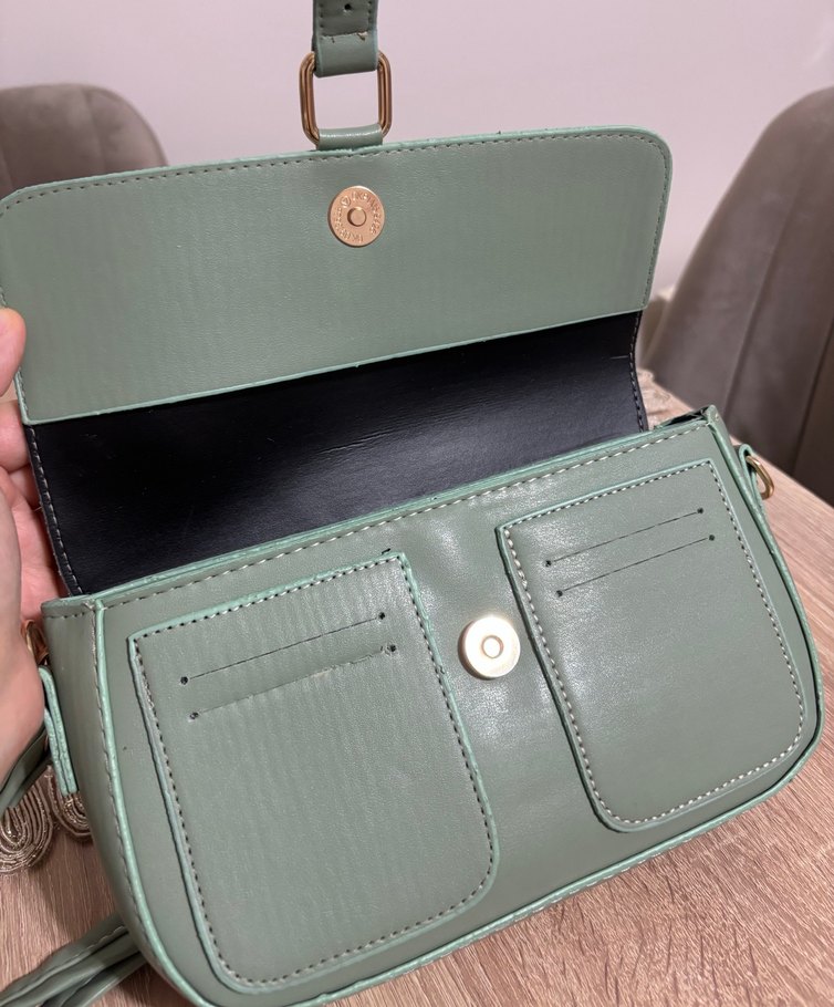 Beymen yeşil deri çanta - Görsel 3