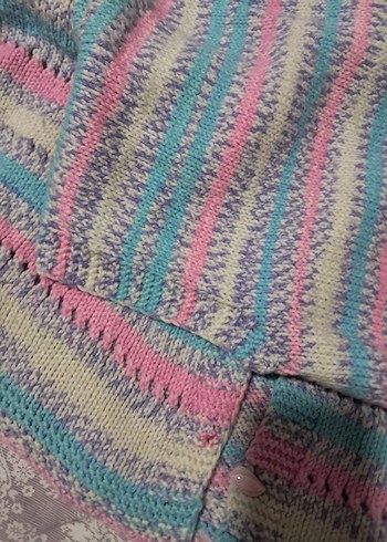 Çok Renkli el örgüsü Kolsuz yelek - Görsel 6