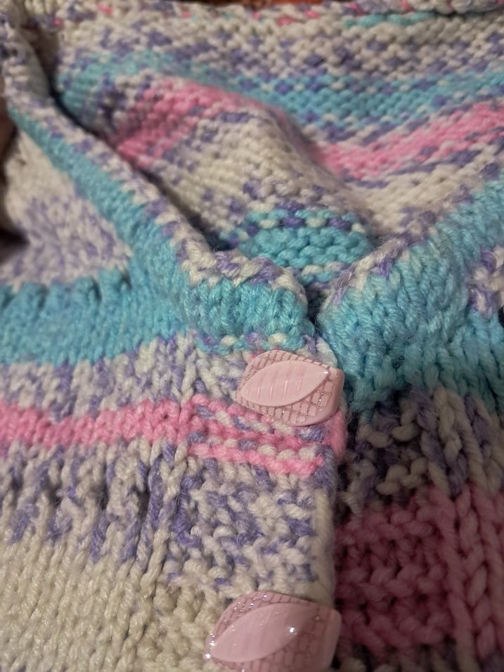 Çok Renkli el örgüsü  Kolsuz yelek - Görsel 3