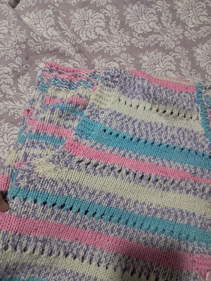 Çok Renkli el örgüsü  Kolsuz yelek - Görsel 4