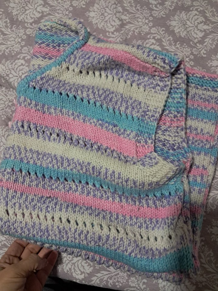 Çok Renkli el örgüsü  Kolsuz yelek - Görsel 5