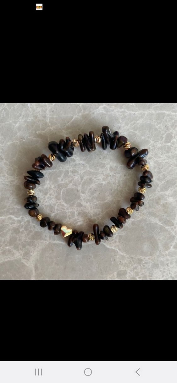 Kahverengi Boncuklu Bohem Bileklik kılçık mercan - Görsel 2