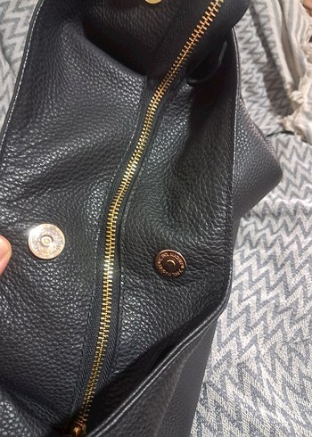 Siyah Deri Kadın Omuz Çantası - Görsel 8