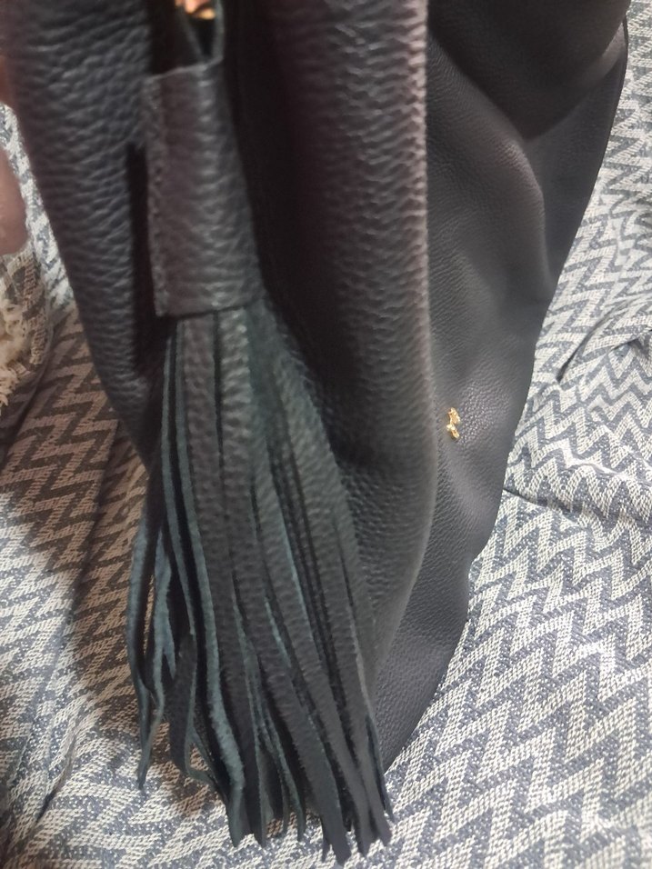 Siyah Deri Kadın Omuz Çantası - Görsel 3