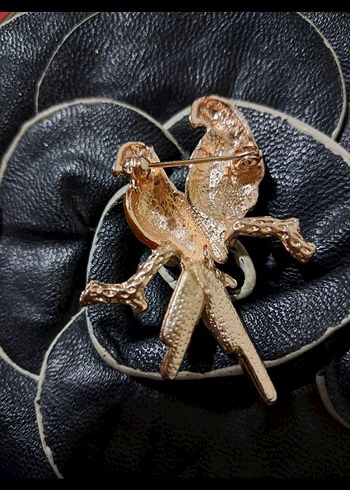 Kırmızı Çiçek Figürlü Boncuklu Broş - Görsel 6