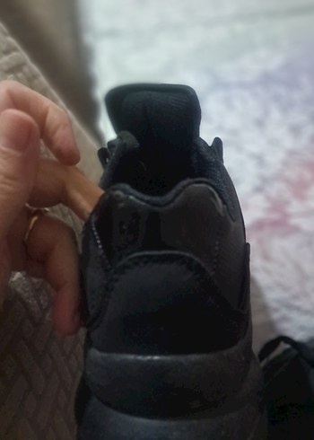 Siyah Bağcıklı dolgu Topuklu Kadın erkek hem bot - Görsel 2