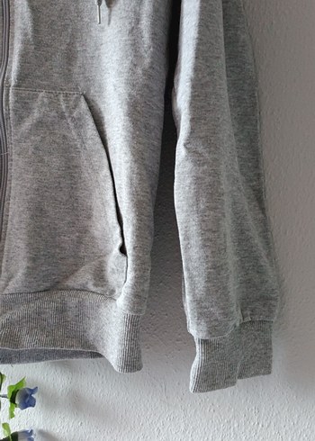s Beden Kadın Gri Fermuarlı Sweatshirt
