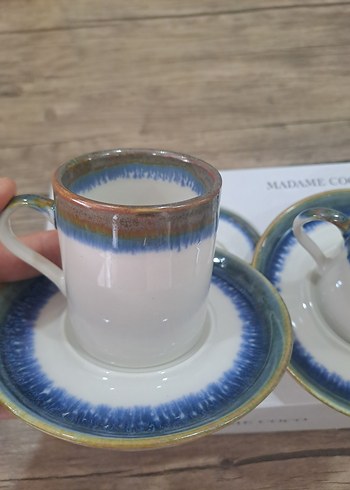 Madame Coco Mavi Seramik Fincan Seti - Görsel 4