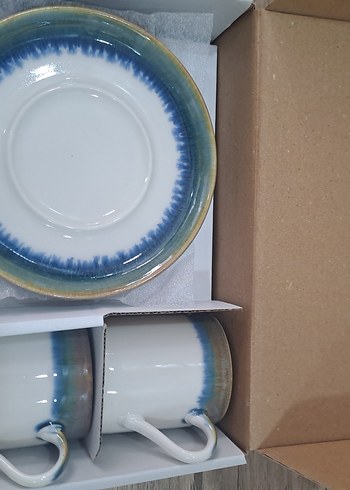 Madame Coco Mavi Seramik Fincan Seti - Görsel 3