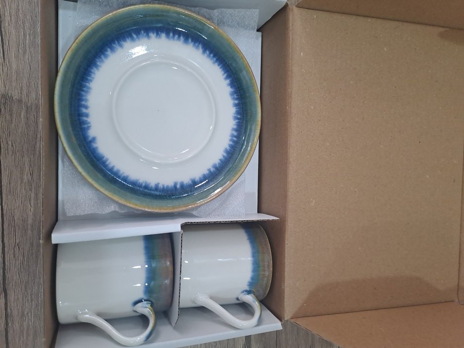 Madame Coco Mavi Seramik Fincan Seti - Görsel 3