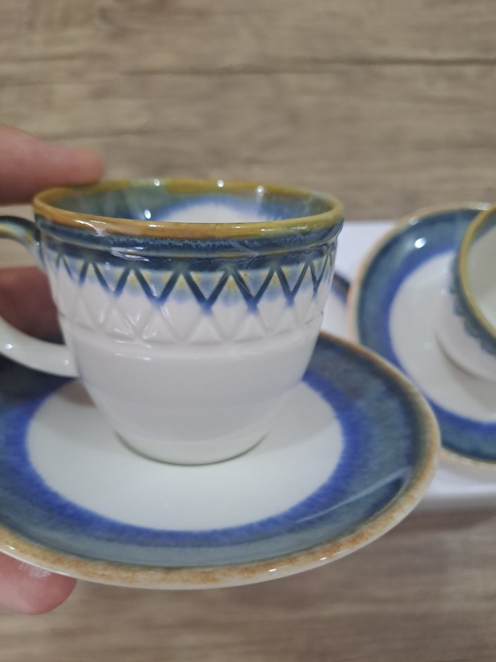 Madame Coco Mavi 4 Parça Kahve Fincanı Seti - Görsel 2