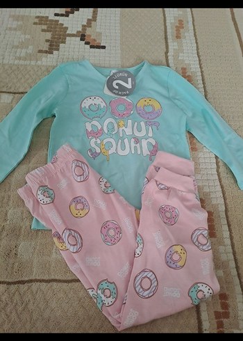 Kız Çocuk Mavi Baskılı Kabarık Tişört - Görsel 3