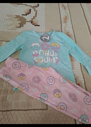 Kız Çocuk Mavi Baskılı Kabarık Tişört - Görsel 4