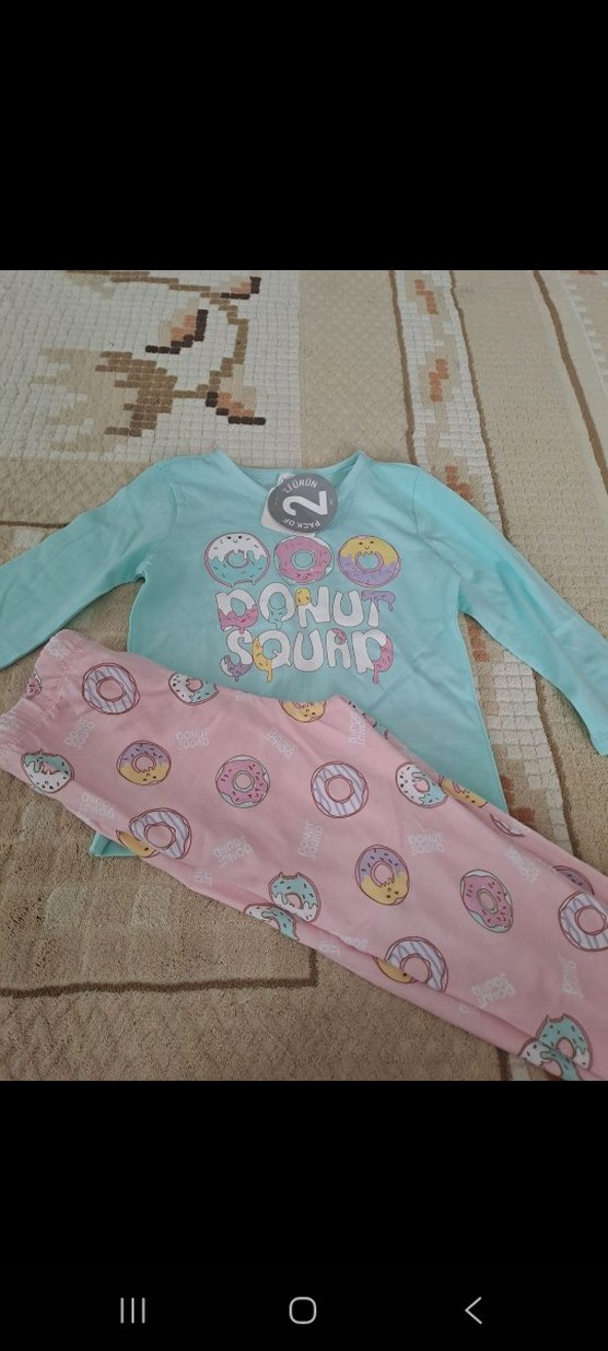 Kız Çocuk Mavi Baskılı Kabarık Tişört - Görsel 4