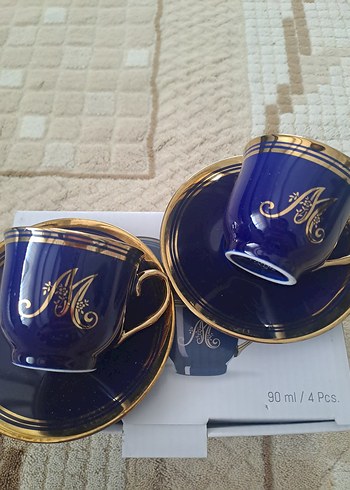 Madame Coco Lacivert 4'lü Kahve Fincan Seti 90ml - Görsel 4