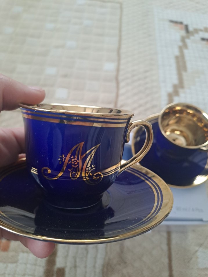 Madame Coco Lacivert 4'lü Kahve Fincan Seti 90ml - Görsel 5