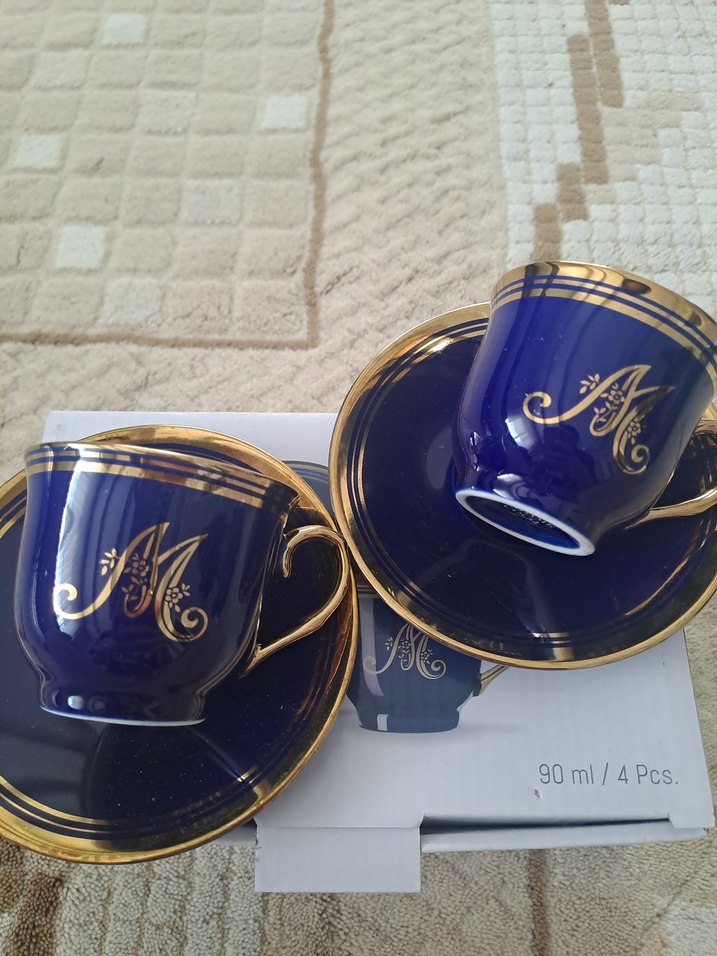 Madame Coco Lacivert 4'lü Kahve Fincan Seti 90ml - Görsel 4