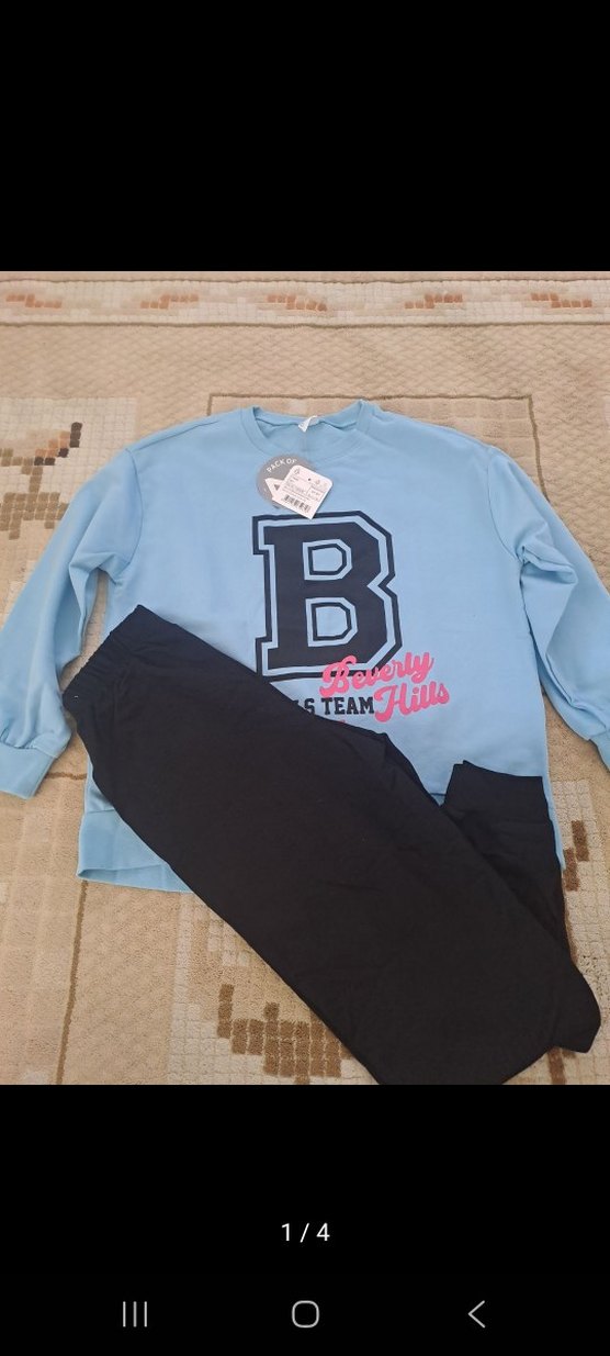 Mavi Baskılı Uzun Kollu Sweatshirt - Görsel 4