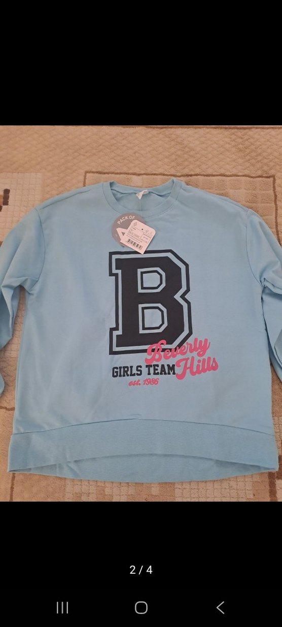 Mavi Baskılı Uzun Kollu Sweatshirt - Görsel 3