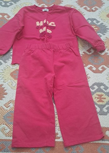 Renkli Baskılı Örgü Pembe Bebek Kız Takımı - Görsel 4