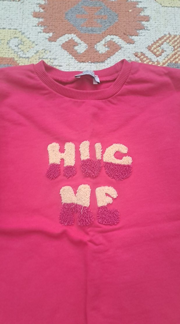 Renkli Baskılı Örgü Pembe Bebek Kız Takımı - Görsel 2